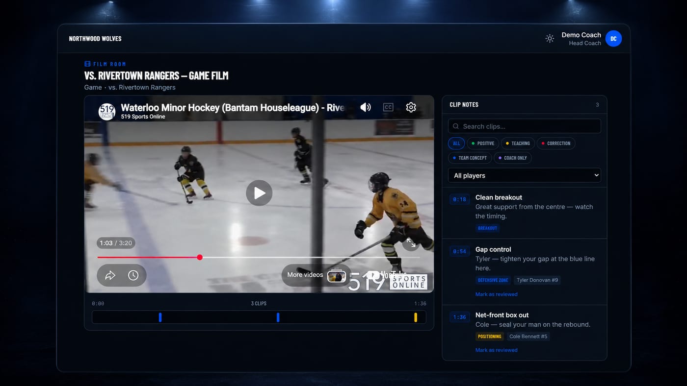 TeamDock Film Room screenshot